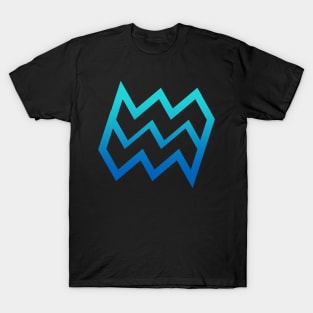 Aquarius Light Blue Gradient Outline T-Shirt